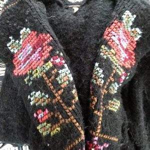 Free People fuzzy hooded sweater L